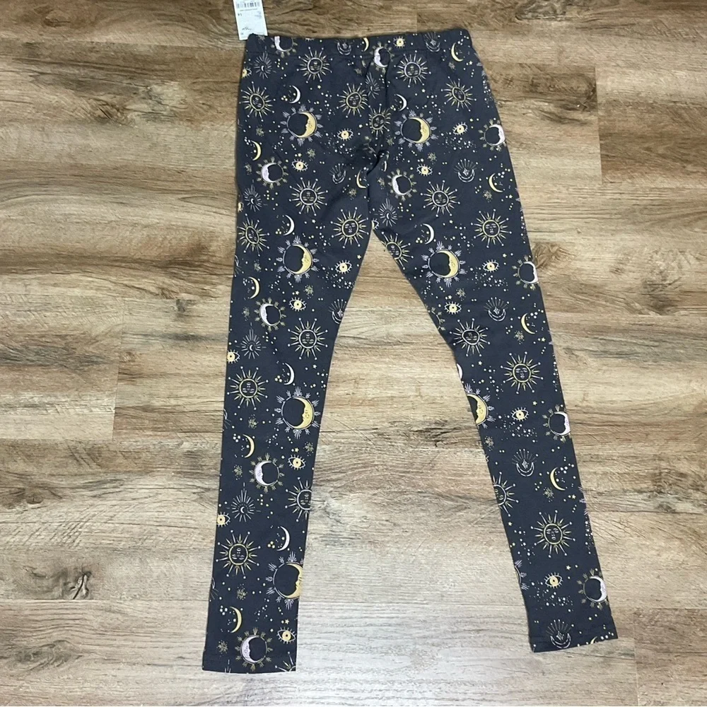 OSHKOSH B'GOSH Leggings Big Girls Size 14 Celestial Sun Moon Stars Gray Cotton